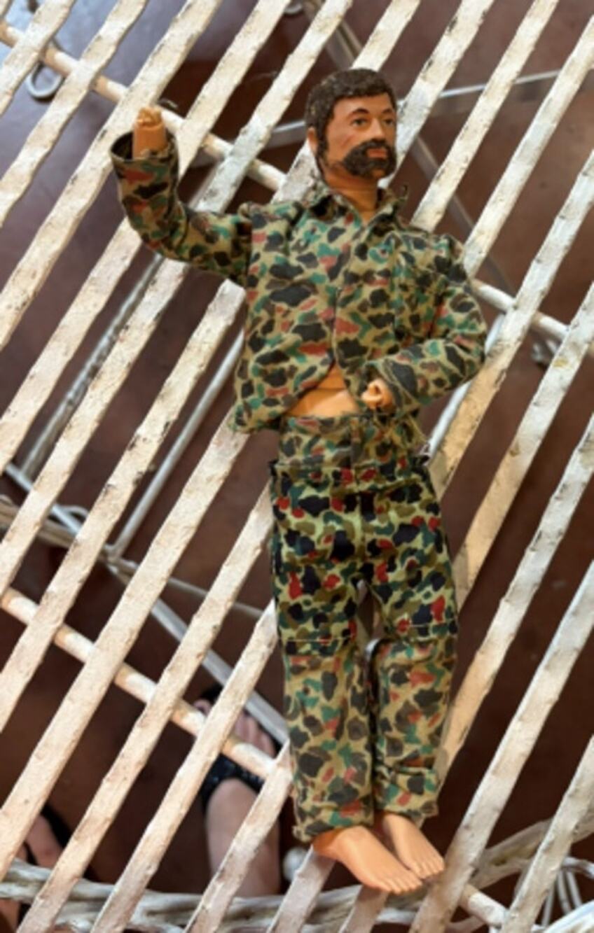 Vintage 1970s Hasbro GI Joe 12" Flocked Hair Beard Camo Action Figure